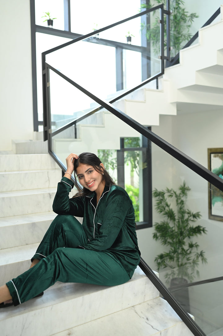 GREEN VELVET PJ Set