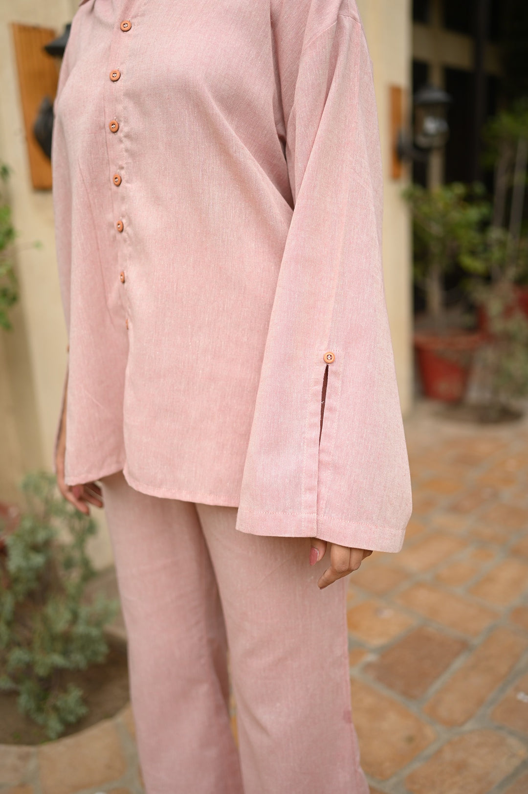 PINK CHAMBRAY CO-ORD SET