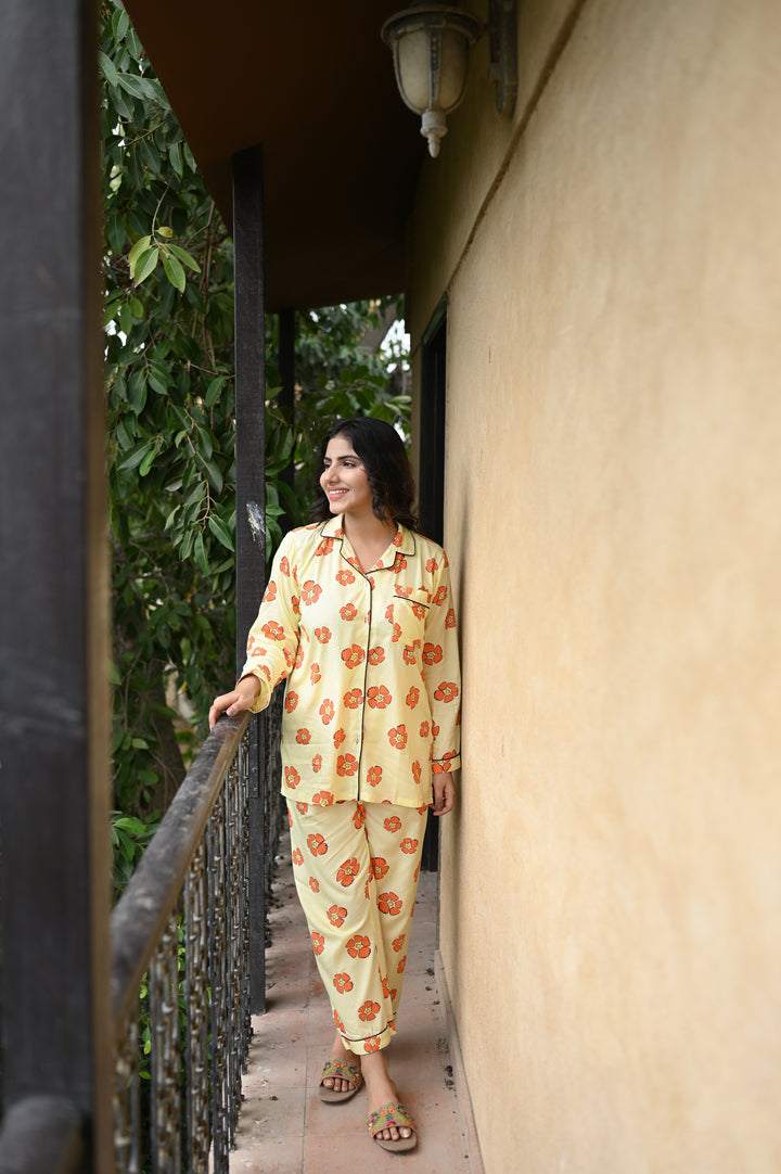 YELLOW FLOWER PJ Set