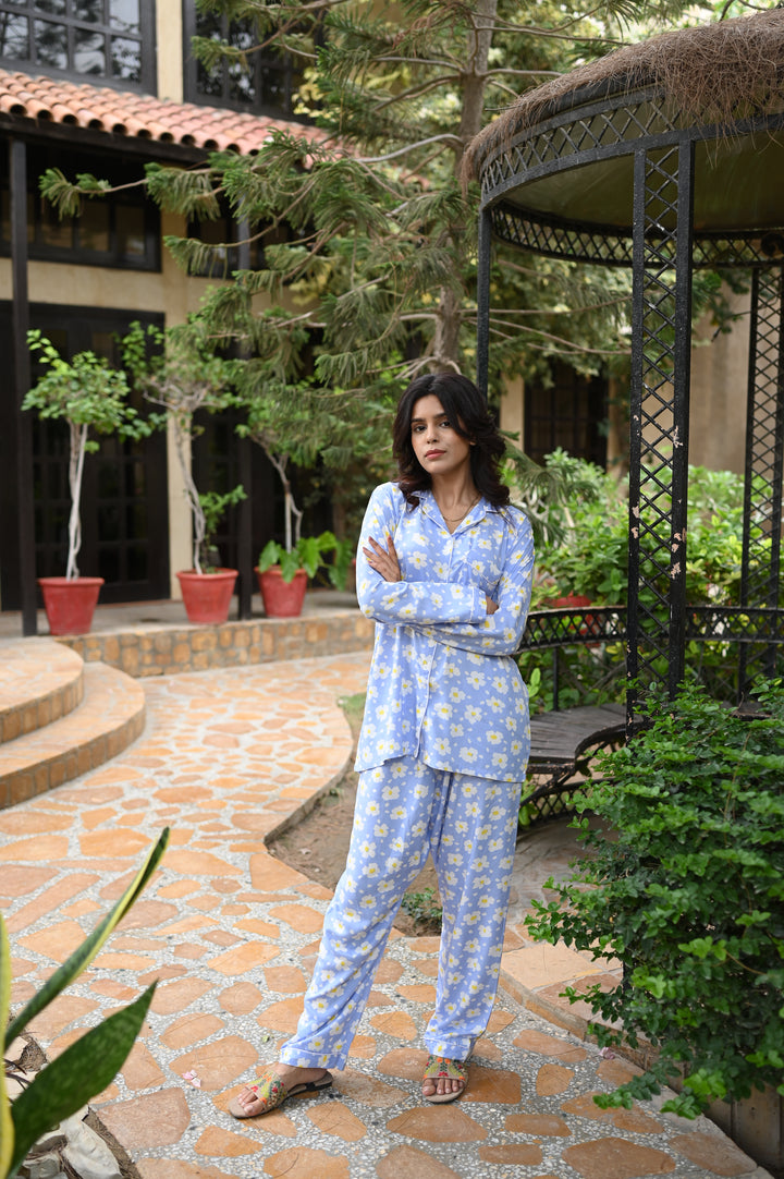 SKY BLUE FLORAL PJ Set